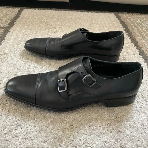 Salvatore Ferragamo made in Italy leather upper monk strap 